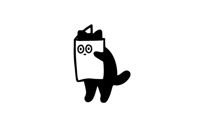 Illustration of a cat holding up a blank sheet of paper