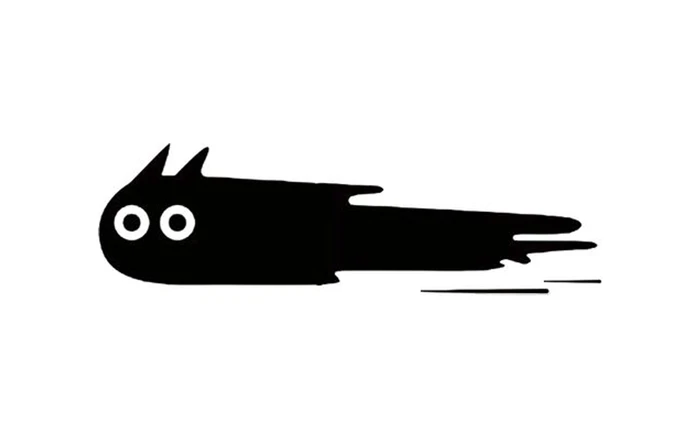 Illustration of a cat streaking past at speed