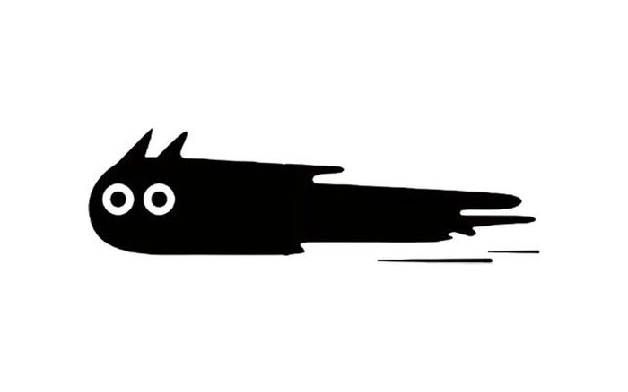 Illustration of a cat streaking past at speed