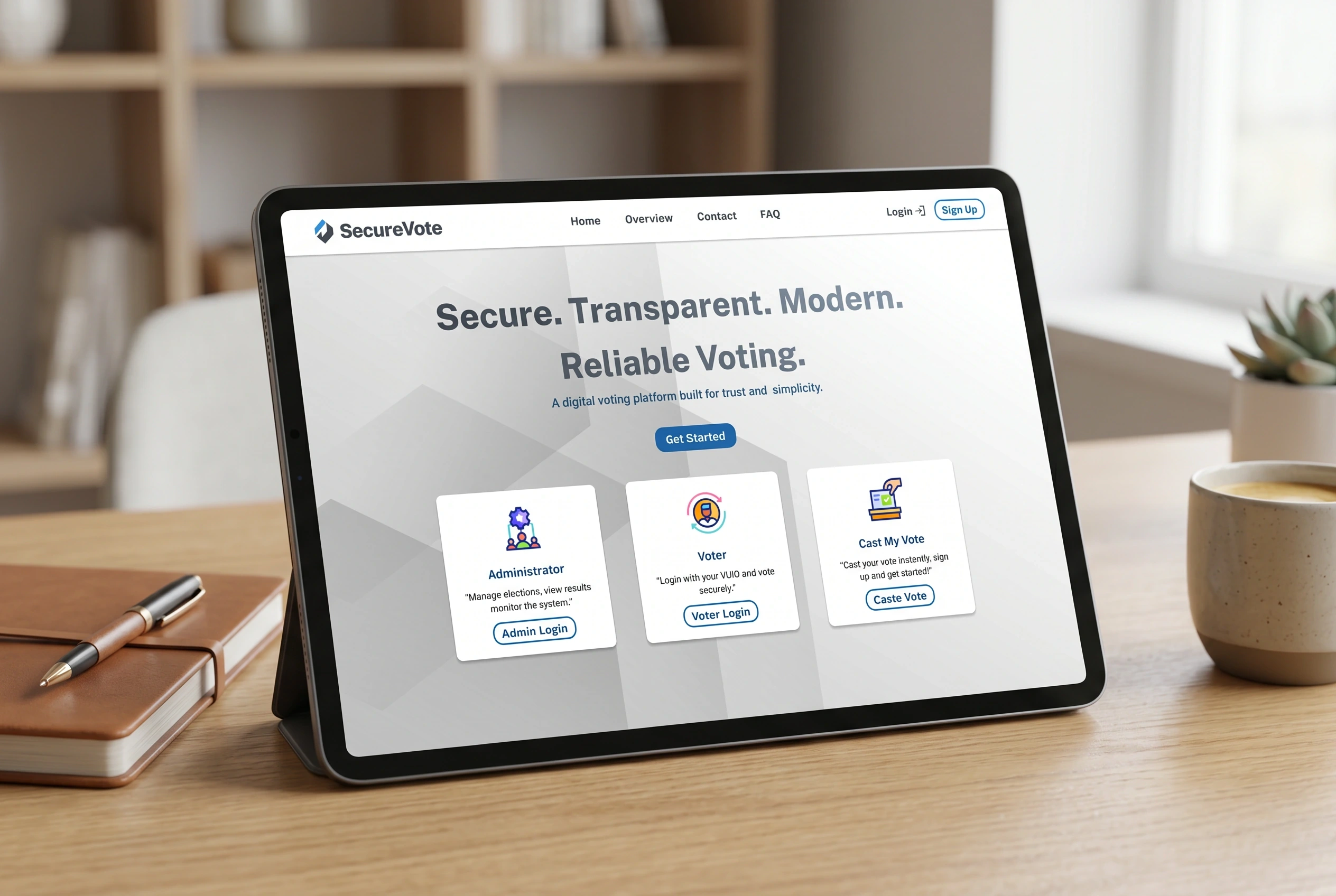 SecureVote shown on a tablet