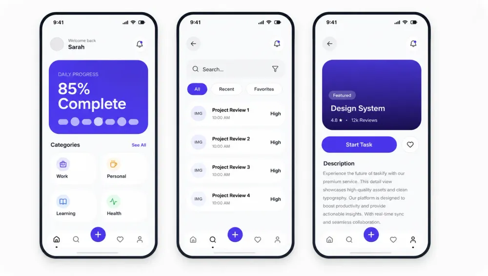Product & App UI — example work