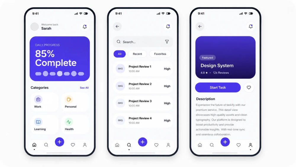 Product & App UI — example work